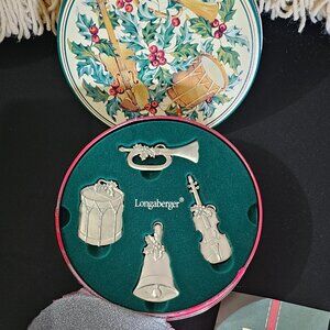 Longaberger 2003 Sounds of  the Season Pewter Musical Instrument Ornaments